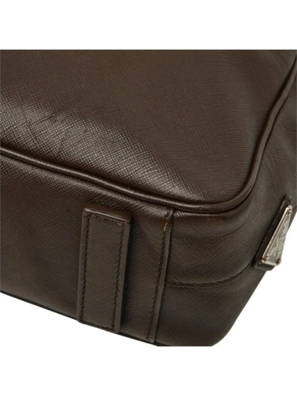 Prada Business Briefcase Brown Saffiano Leather